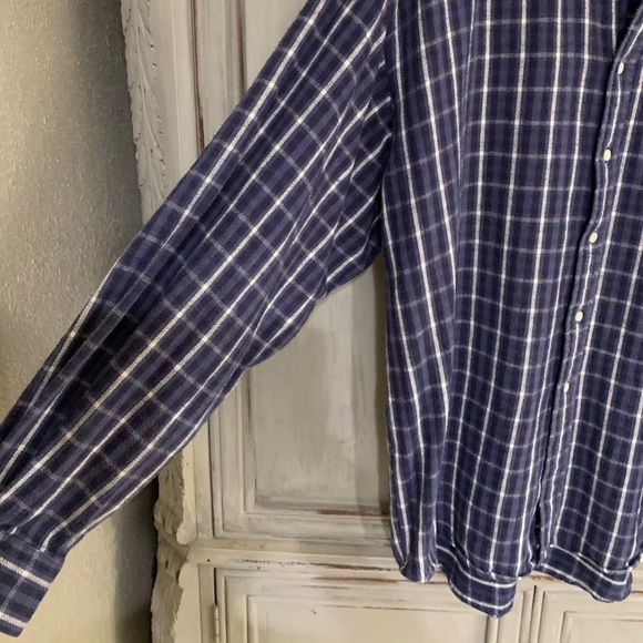 Ralph Lauren Blue Plaid Flannel Shirt Sz Large - Picture 4 of 5